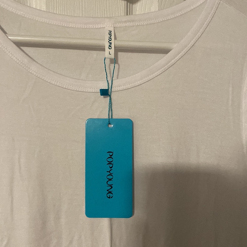 NWT White T-Shirt Dress - Picture 3 of 4